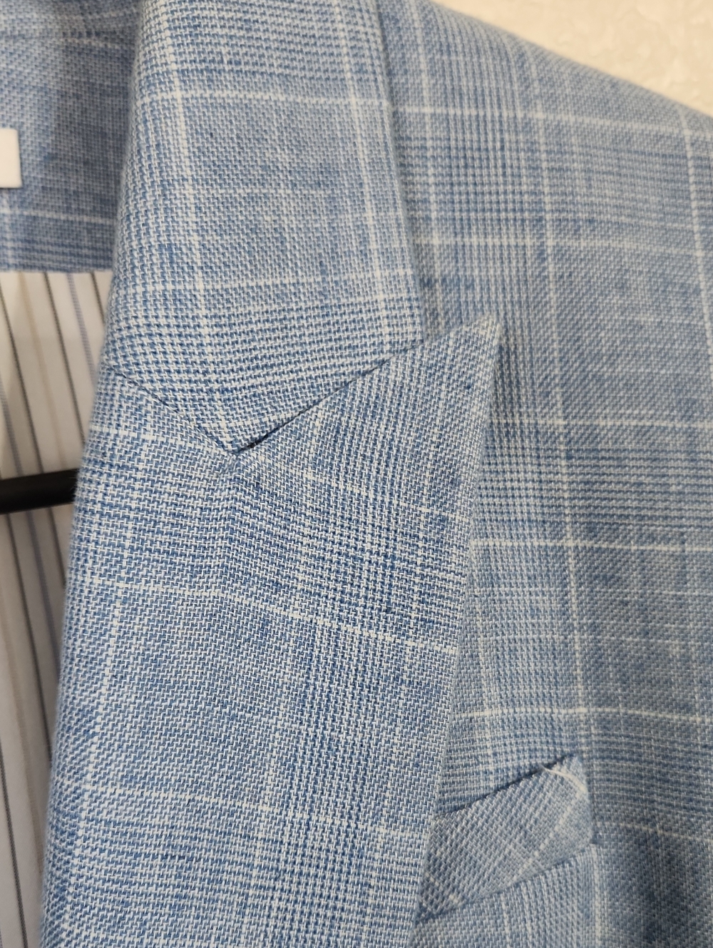 Veronica Beard Cutaway Dickie Blazer Jacket in Pale Blue Check Size 4 - Picture 13 of 16